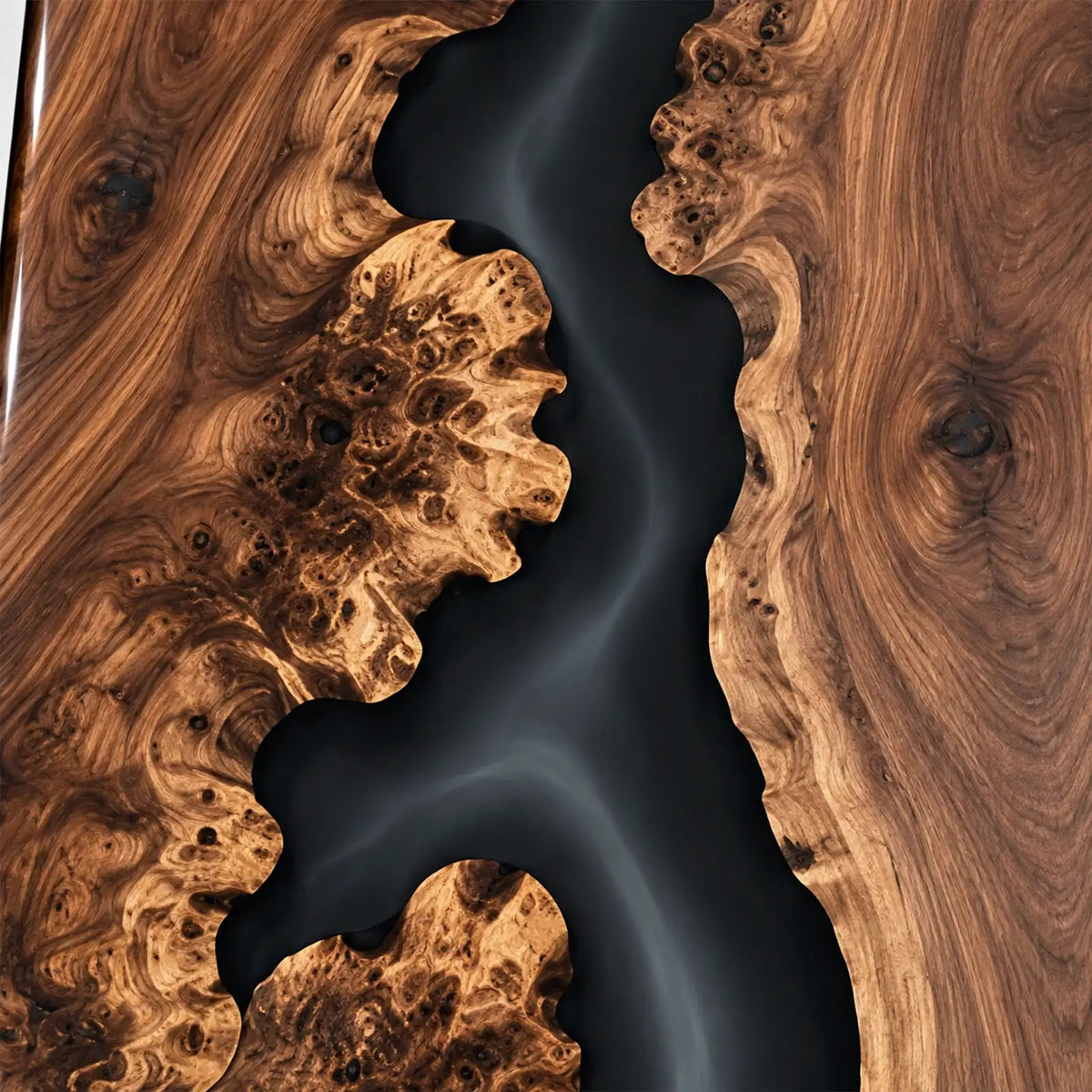 Custom Black Walnut Black Epoxy Resin Conference Table | ECT-403 - Elitecustomtable