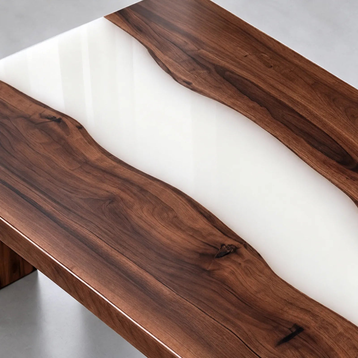Custom Black Walnut White Epoxy Resin Conference Table | ECT-425 - Elitecustomtable