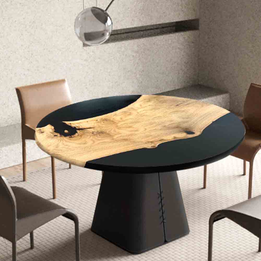 Custom Elite Olive Wood Black Epoxy Resin Coffee Table ECT - 29 - Elitecustomtable