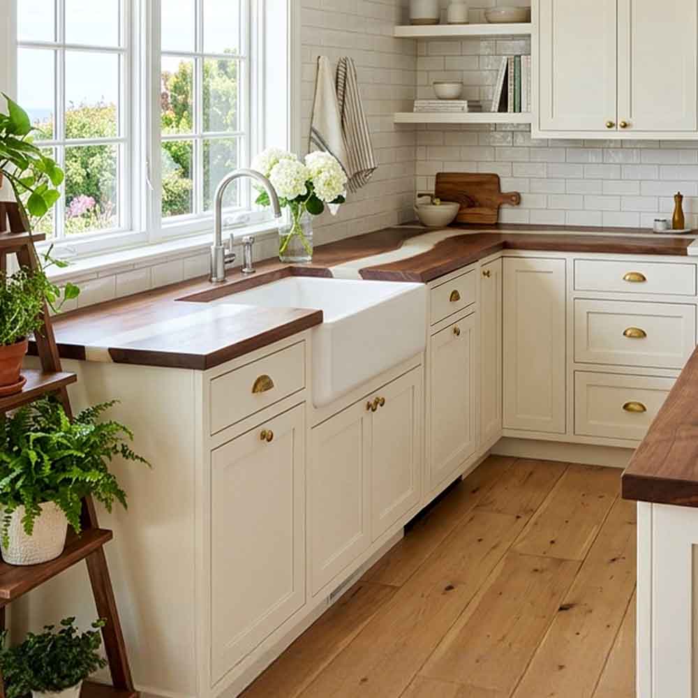 Custom White Epoxy Resin Kitchen Countertop – 100% Solid Walnut | ECT-329 - Elitecustomtable