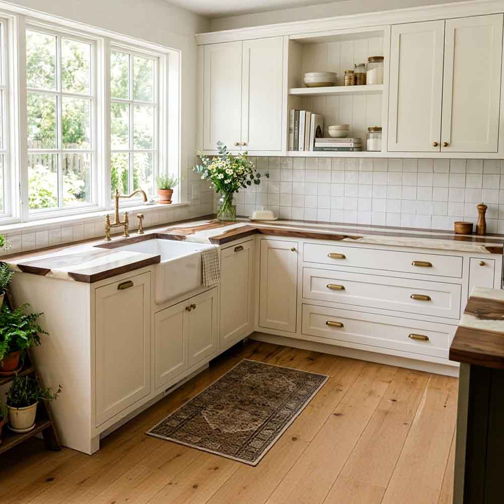 Custom White Epoxy Resin Kitchen Countertop – 100% Solid Walnut | ECT-329 - Elitecustomtable