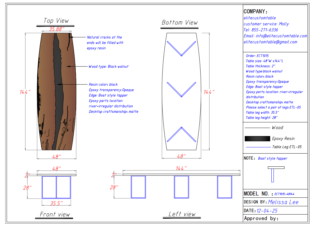 ECT - 01 Balance Payment Link for Sean Elmore - Elitecustomtable