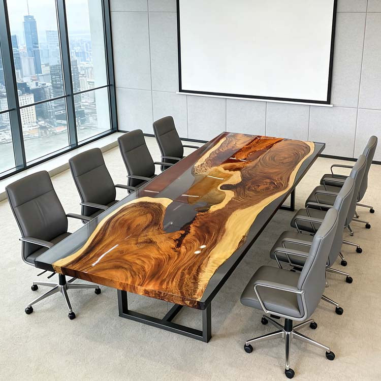 Elite Black resin Walnut Straight Edge Conference Table ECT - 281 - Elitecustomtable
