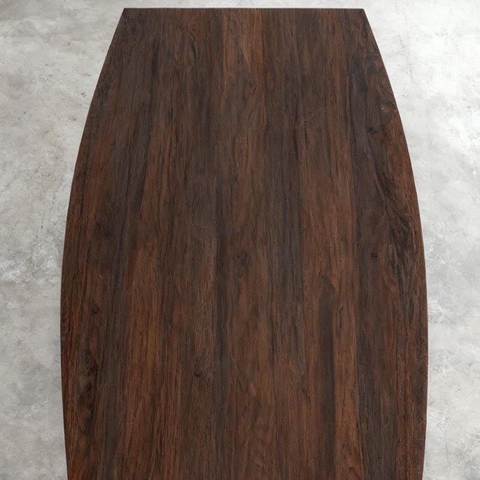 Elite Black Walnut Boat - Shaped Tapered Edge Solid Wood Coffee Table EWT - 36 - Elitecustomtable