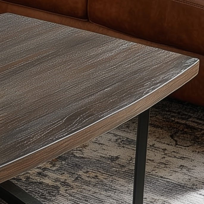 Elite Black Walnut Boat - Shaped Tapered Edge Solid Wood Coffee Table EWT - 36 - Elitecustomtable