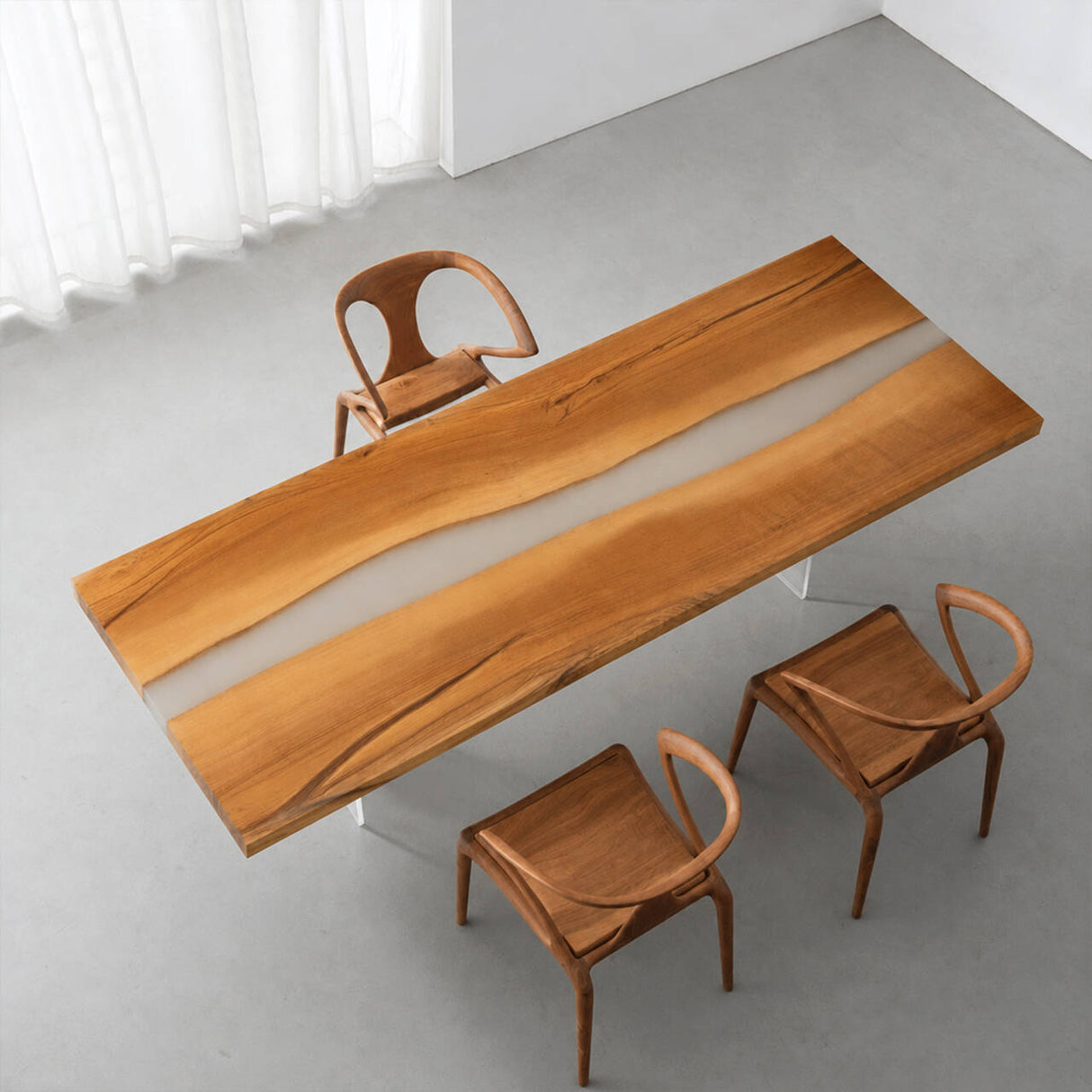 Elite Custom Clear Epoxy Walnut Kitchen Countertop ECT-27 - Elitecustomtable