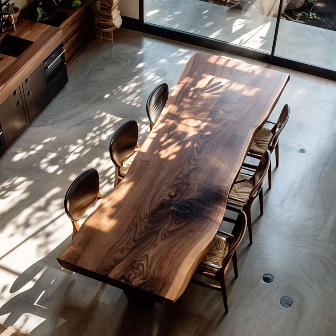 Elite Custom Live Edge Black Walnut Wood Dining Table EWT - 05 - Elitecustomtable