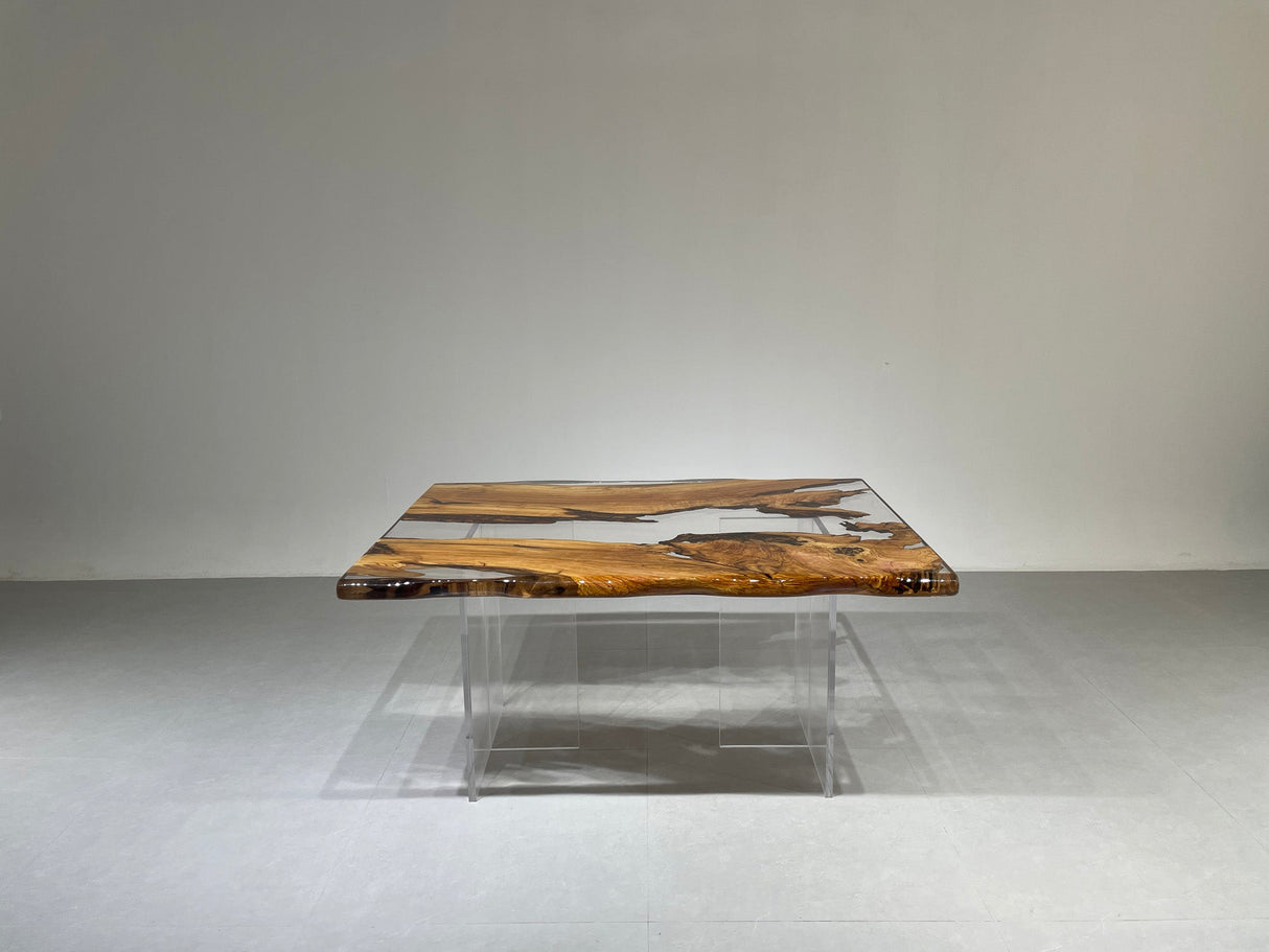 Elite Custom Live Edge Olive Wood Resin Office Table ECT-42 - Elitecustomtable