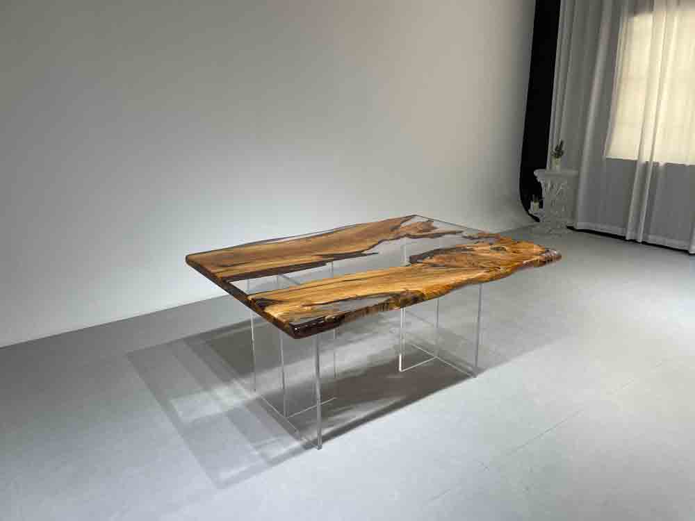 Elite Custom Live Edge Olive Wood Resin Office Table ECT-42 - Elitecustomtable
