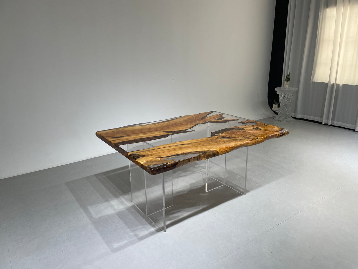 Elite Custom Live Edge Olive Wood Resin Office Table ECT-42 - Elitecustomtable