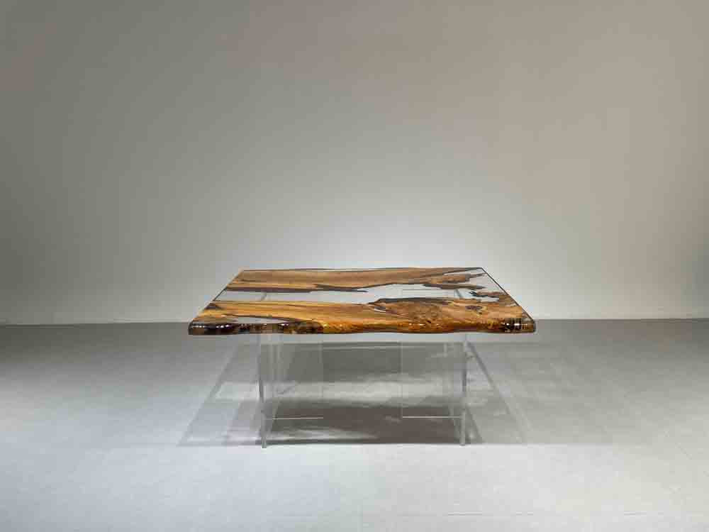 Elite Custom Live Edge Olive Wood Resin Office Table ECT-42 - Elitecustomtable