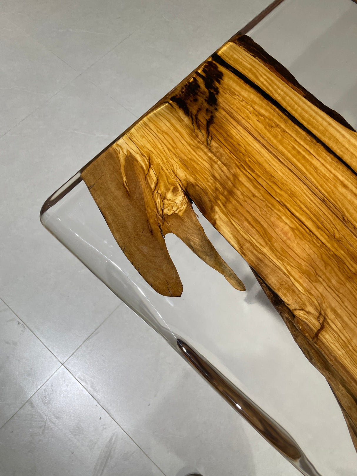 Elite Custom Live Edge Olive Wood Resin Office Table ECT-42 - Elitecustomtable
