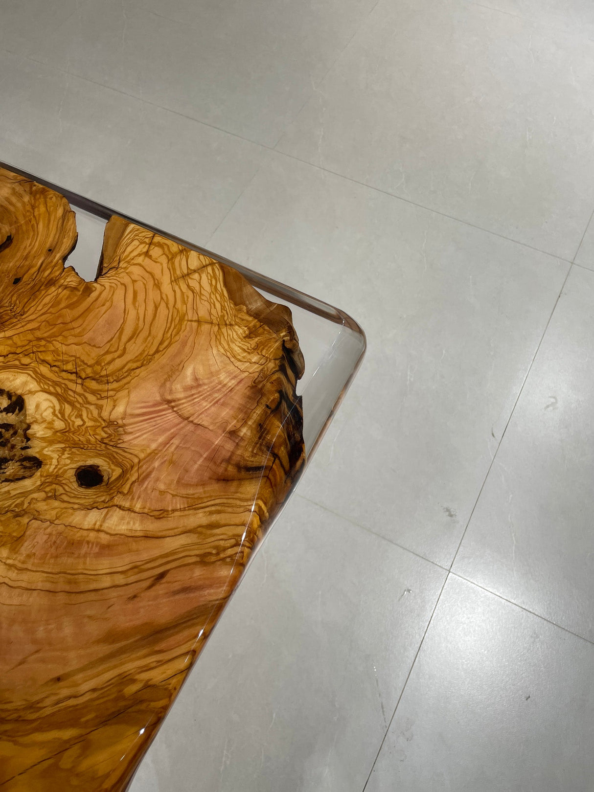 Elite Custom Live Edge Olive Wood Resin Office Table ECT-42 - Elitecustomtable