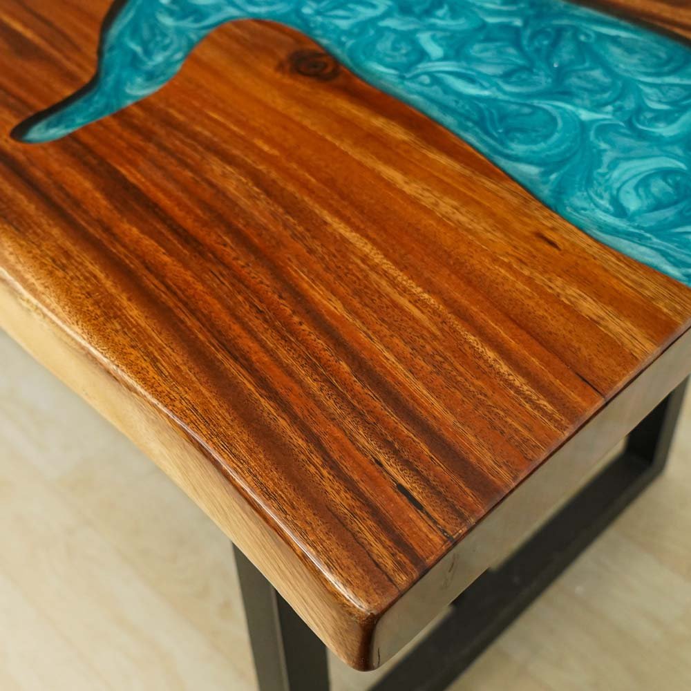 Elite Custom Unique Walnut Sleek Wood Live Edge Epoxy Conference Table ECT - 105 - Elitecustomtable