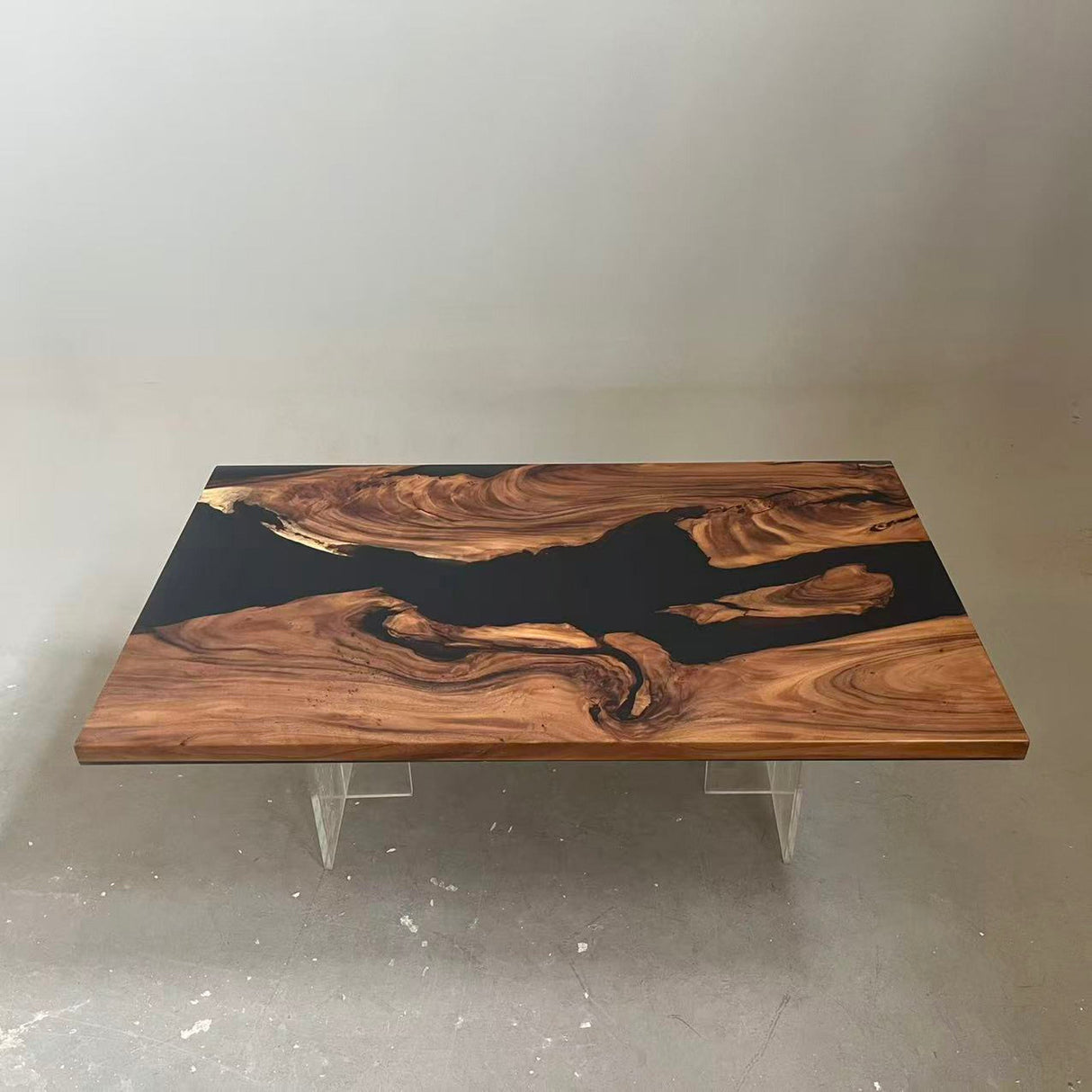 Elite Custom Walnut Black Epoxy Dining & Conference Table ECT-96 - Elitecustomtable