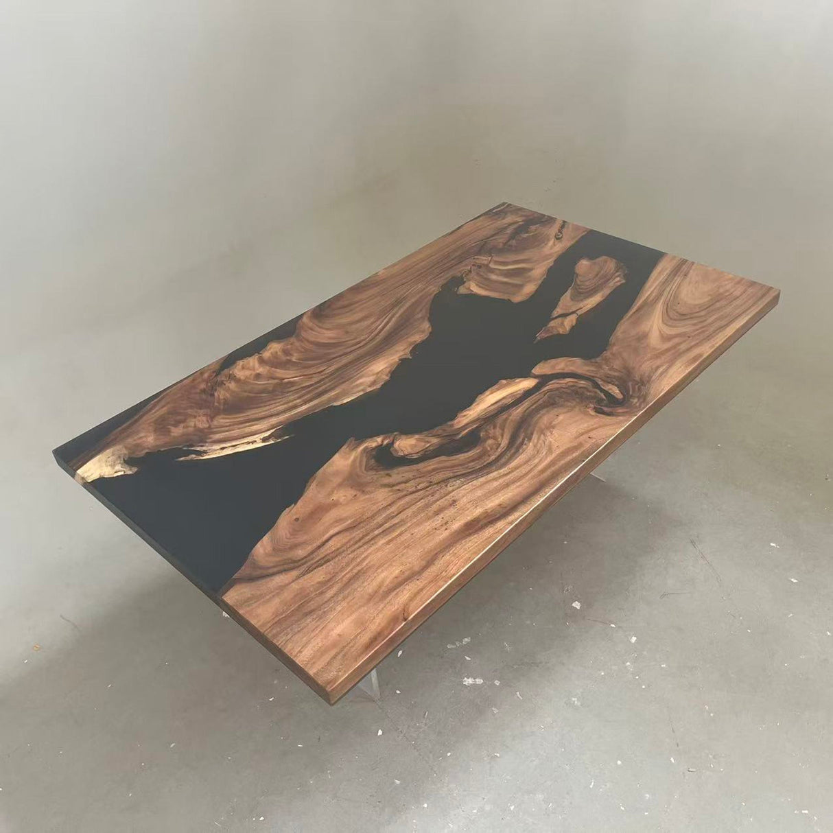 Elite Custom Walnut Black Epoxy Dining & Conference Table ECT-96 - Elitecustomtable