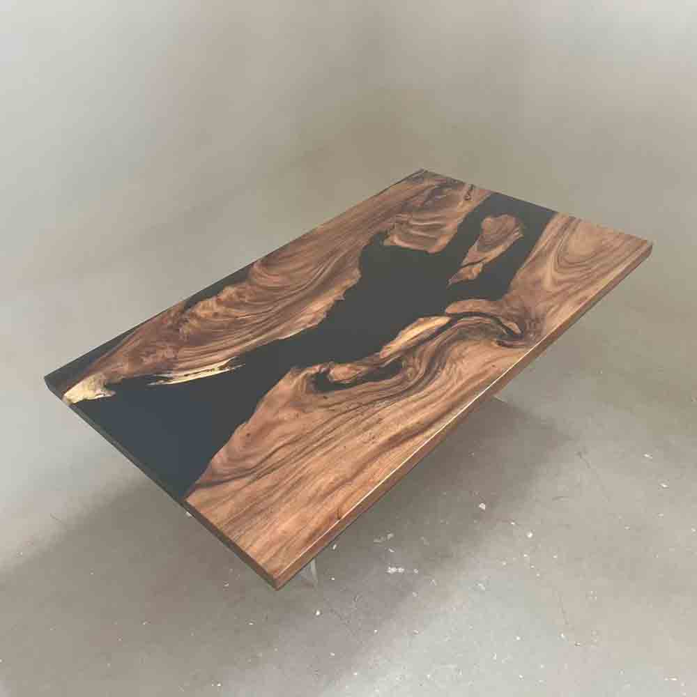 Elite Custom Walnut Black Epoxy Dining & Conference Table ECT-96 - Elitecustomtable