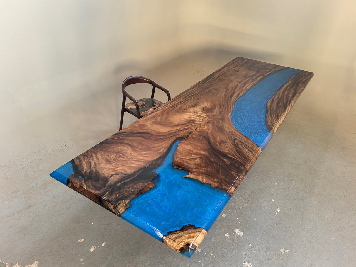 Elite Custom Walnut Conference with Black Epoxy Resin ECT-93 - Elitecustomtable