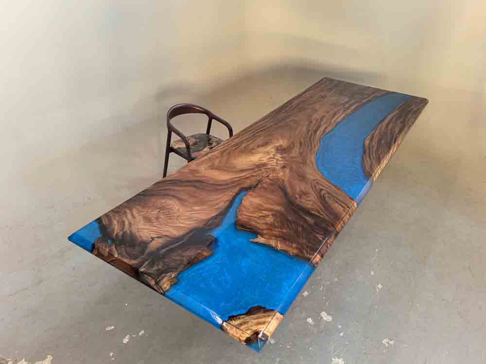 Elite Custom Walnut Conference with Black Epoxy Resin ECT-93 - Elitecustomtable
