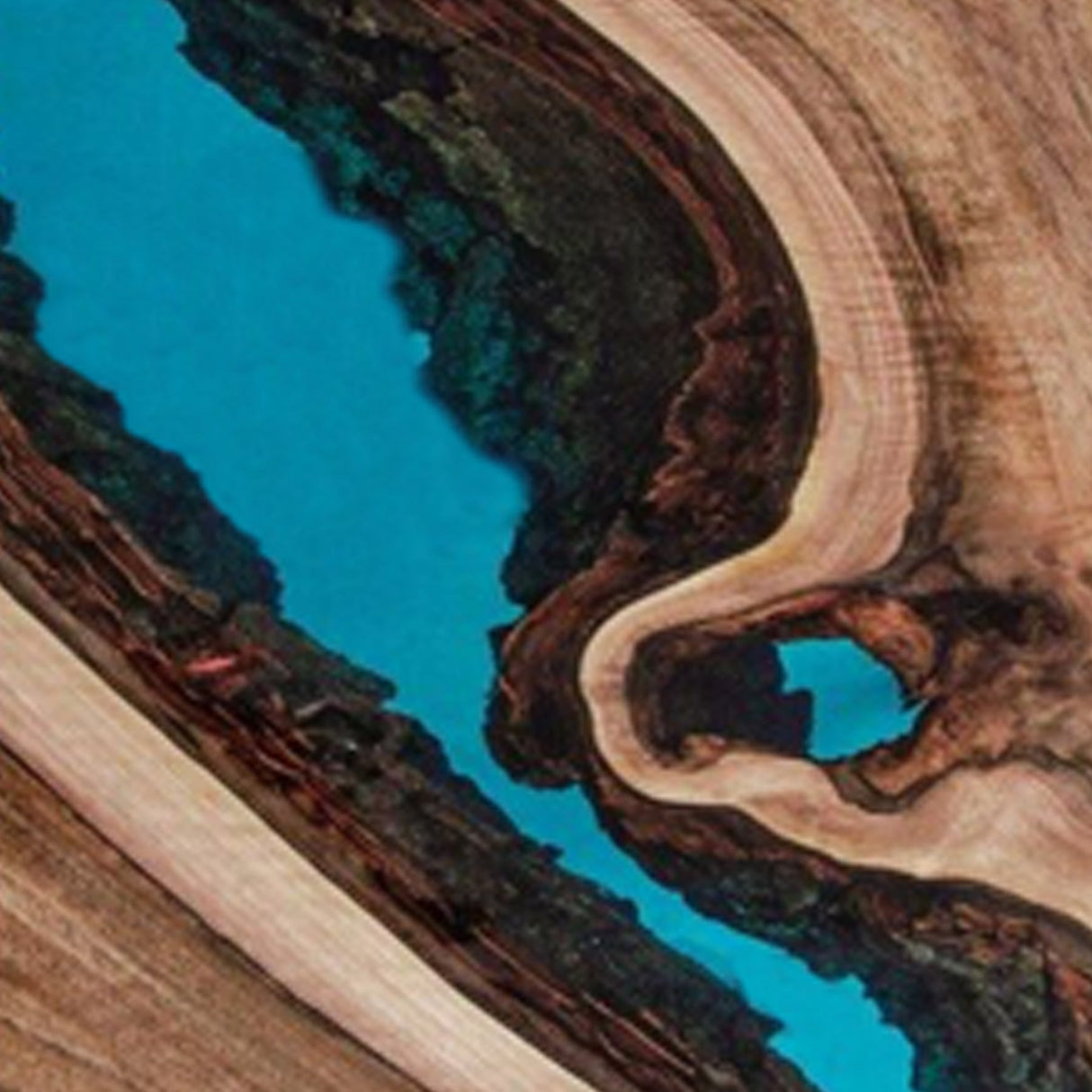Elite Custom Walnut Turquoise Blue Epoxy Resin Round Table ECT - 30 - Elitecustomtable