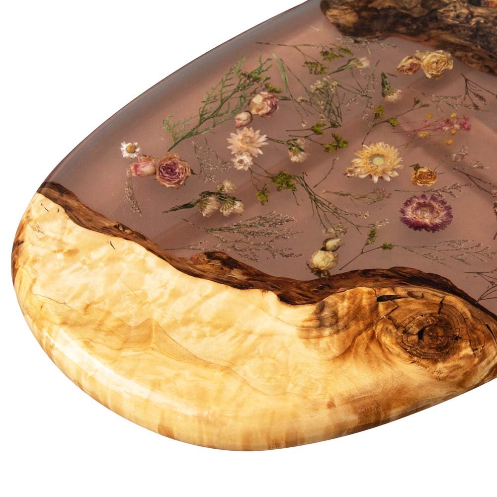 Elite DIY Poplar Oval Dining & Coffee Table with Embedded Dried Flowers ECT - 217 - Elitecustomtable