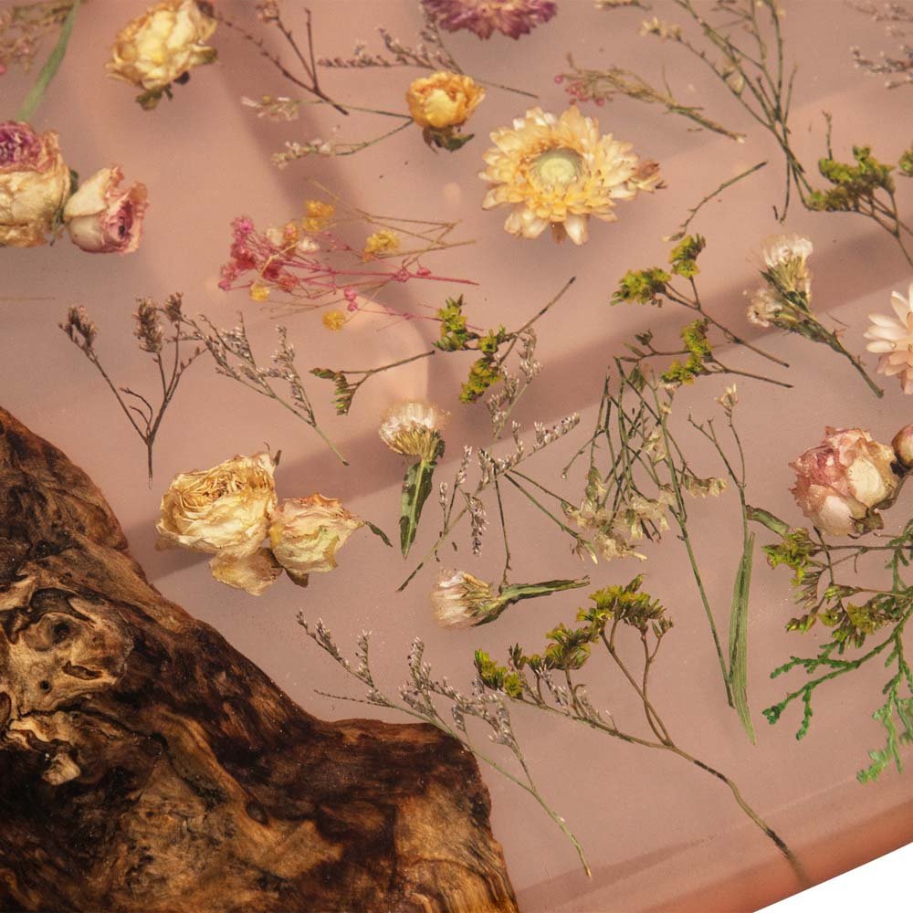 Elite DIY Poplar Oval Dining & Coffee Table with Embedded Dried Flowers ECT - 217 - Elitecustomtable