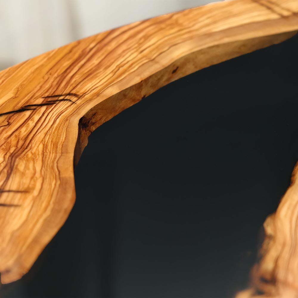 Elite Olive Wood & Black Epoxy Round Table ECT - 127 - Elitecustomtable