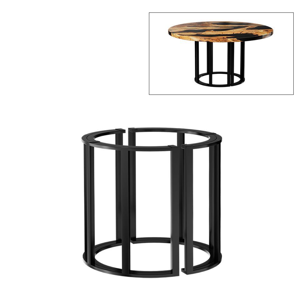 Elite Olive Wood Round Emerald Green Epoxy Dining Table – 70" Handcrafted Tabletop | In - Stock - Elitecustomtable