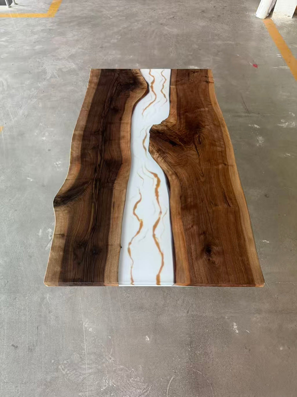 Elite Straight - Edge Black Walnut Conference Table with White Resin Inlay ECT-273 - Elitecustomtable