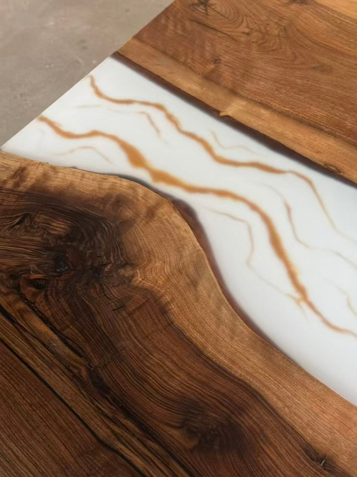 Elite Straight - Edge Black Walnut Conference Table with White Resin Inlay ECT-273 - Elitecustomtable