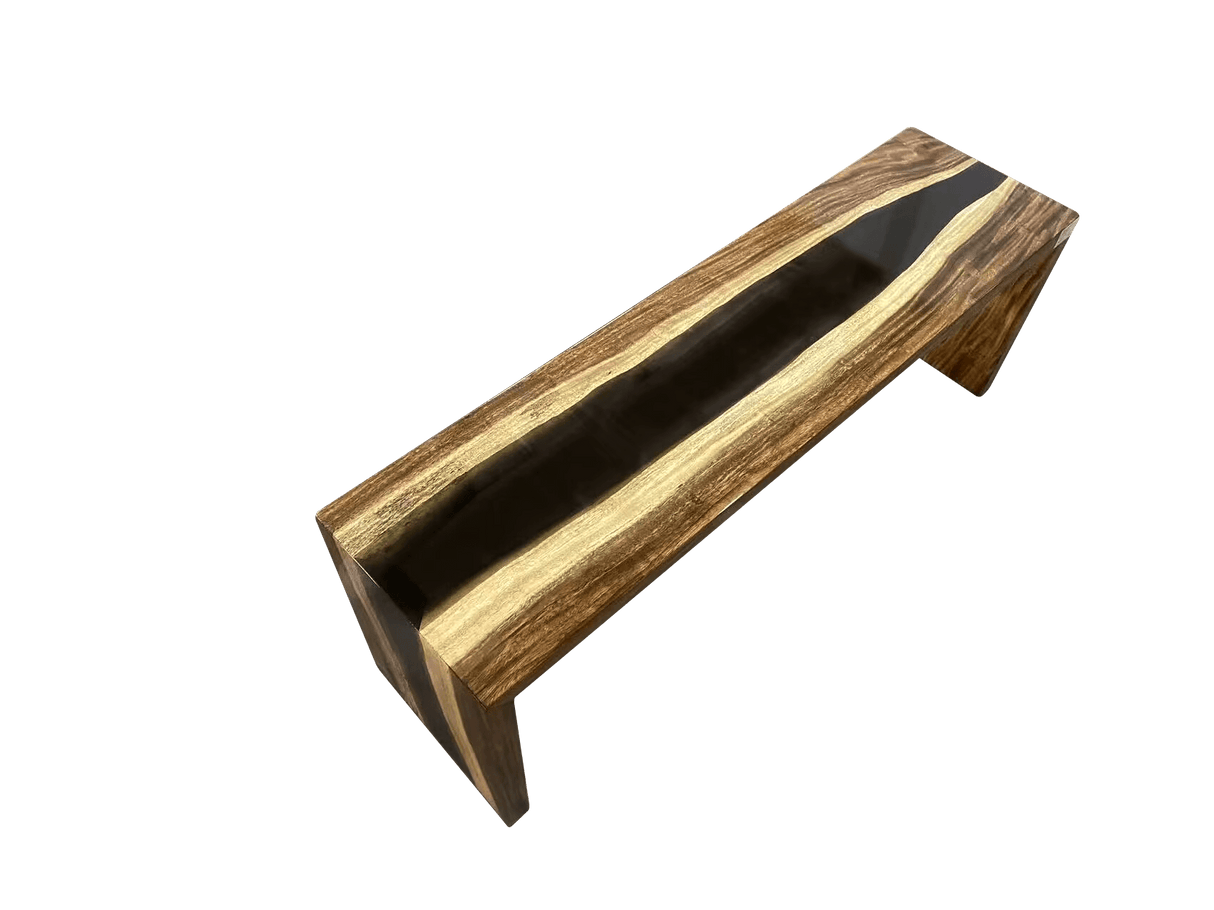 Elite Walnut Black Epoxy Resin Bench ECB - 04 – Handmade Wood Bench - Elitecustomtable