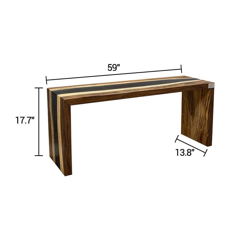 Elite Walnut Black Epoxy Resin Bench ECB - 04 – Handmade Wood Bench - Elitecustomtable
