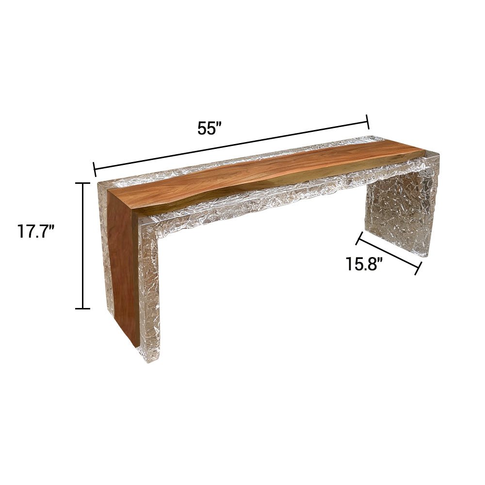 Elite Walnut Clear Epoxy Resin Bench ECB - 03 – Modern Resin Bench - Elitecustomtable