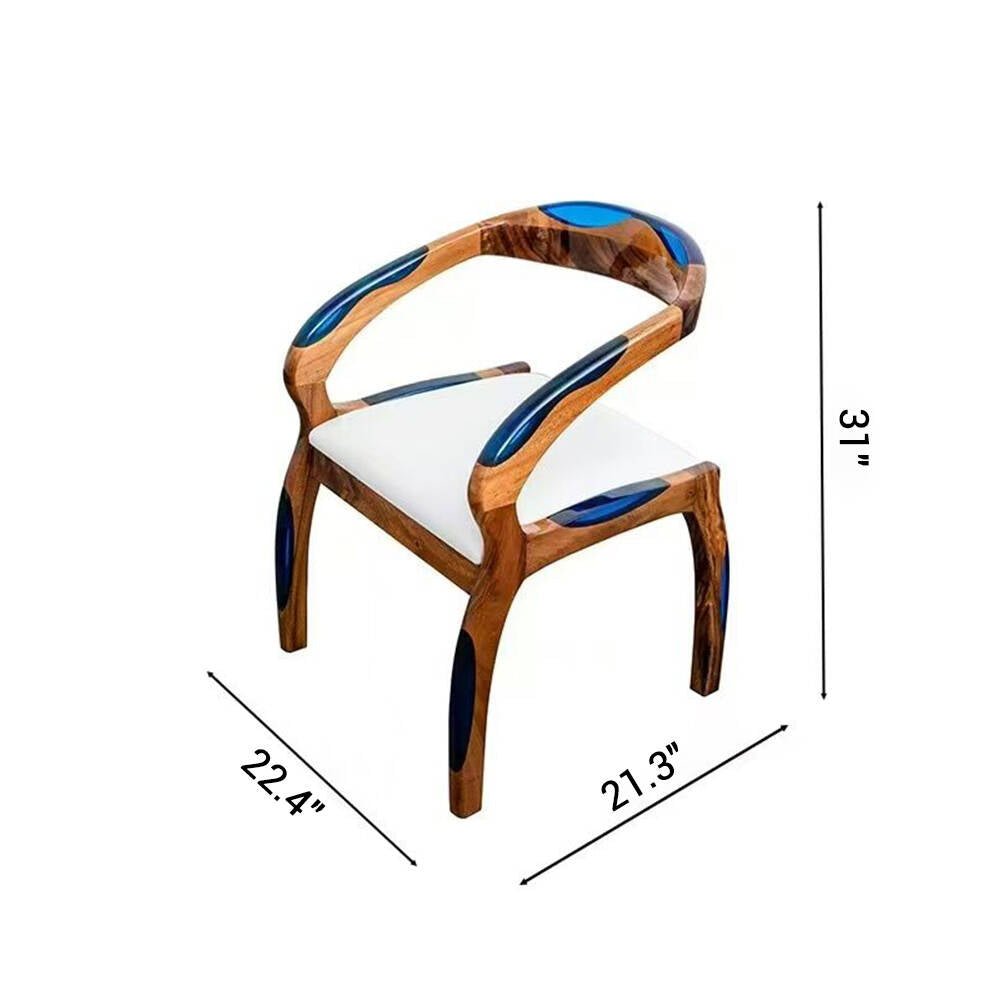 Elite Walnut Epoxy Resin Chair – ECC - 02 - Elitecustomtable