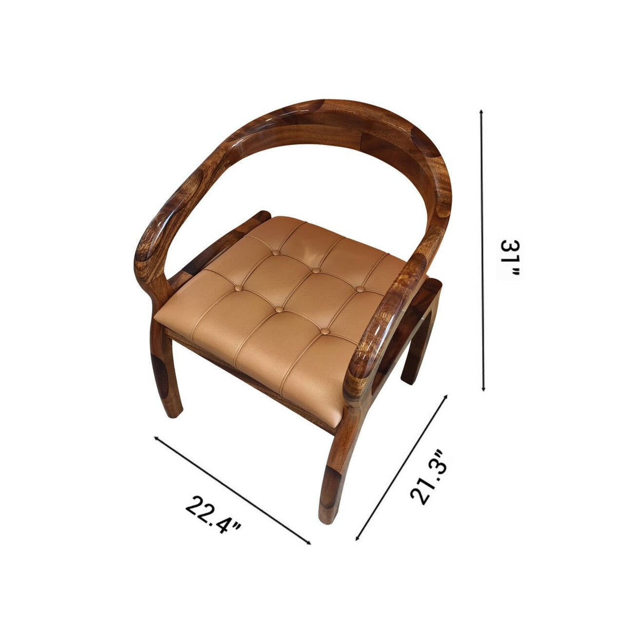 Elite Walnut Epoxy Resin Chair – ECC - 04 - Elitecustomtable