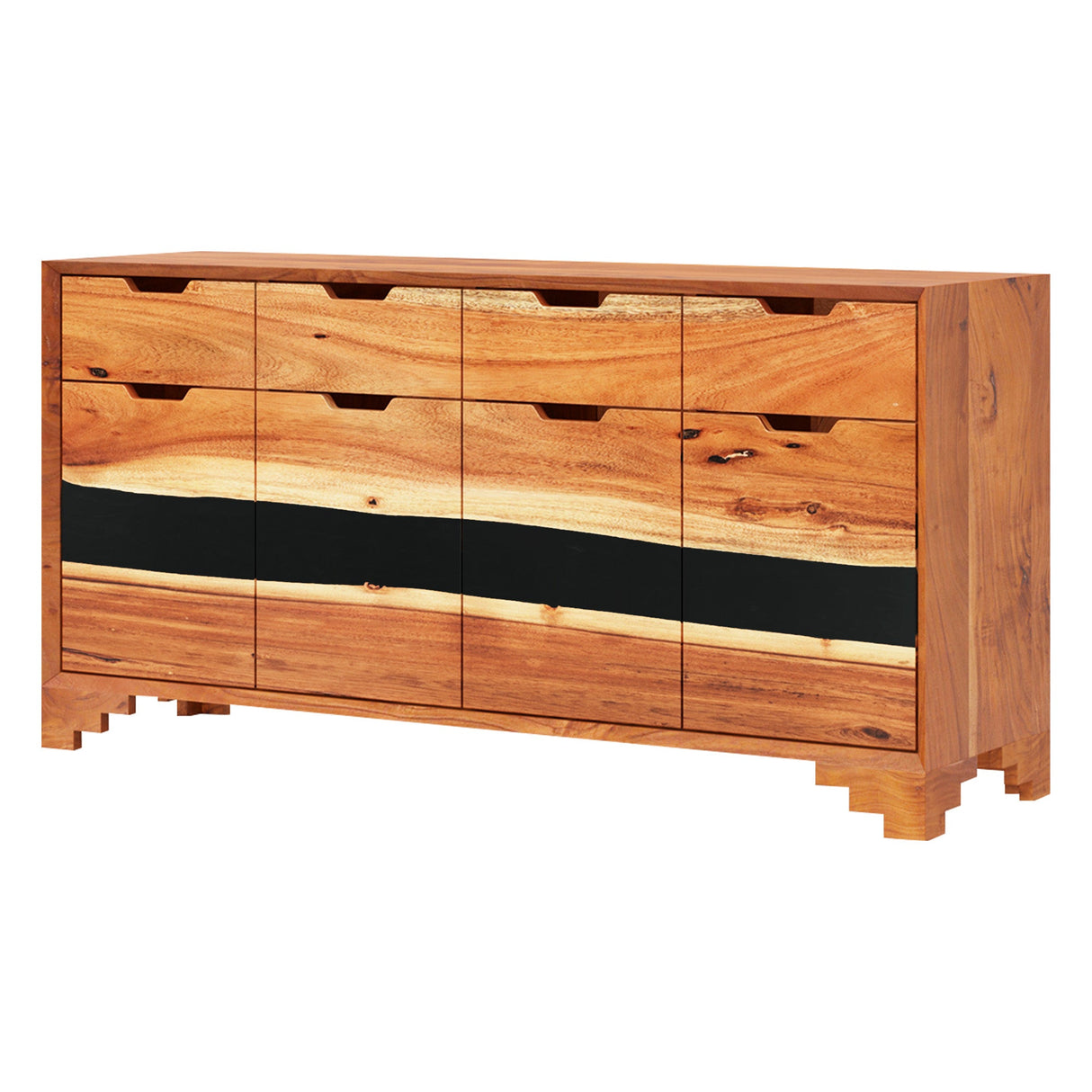 Elite Walnut Sideboard with Black Epoxy River Design ECD - 03 - Elitecustomtable