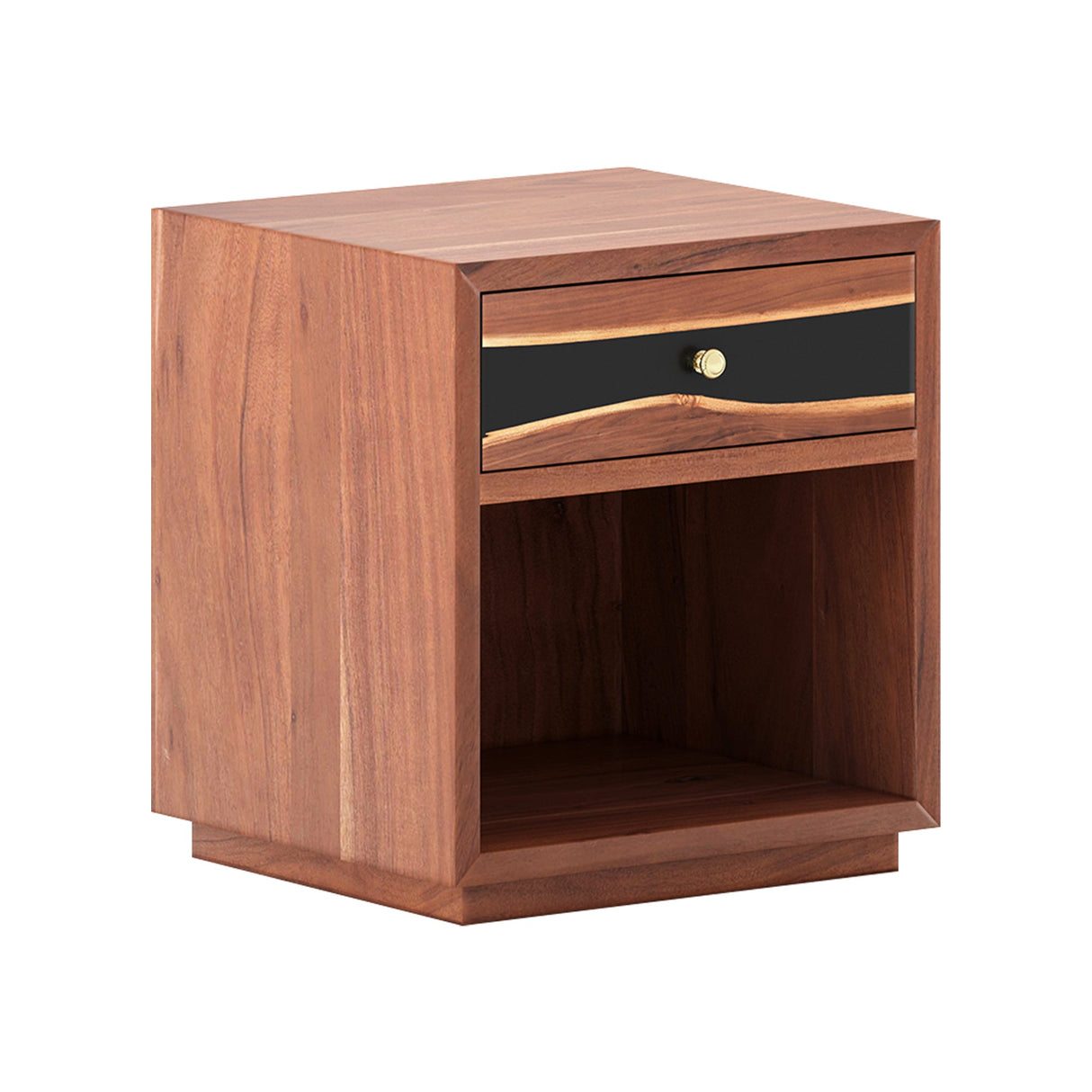 Epoxy Walnut Nightstand – Handmade Resin Wood Bedside Table ECN - 02 - Elitecustomtable