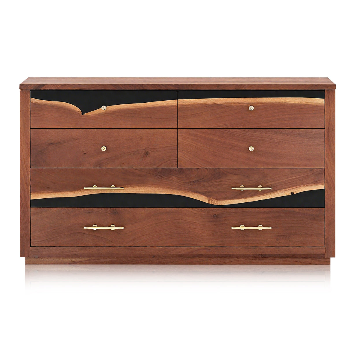 Handmade Wood Epoxy Dresser – Walnut Resin Storage Cabinet with 6 Drawers ECD - 01 - Elitecustomtable