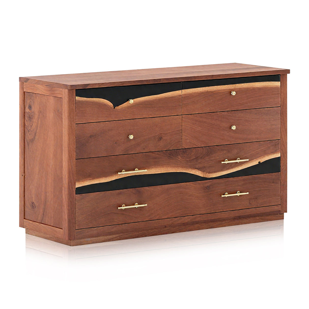 Handmade Wood Epoxy Dresser – Walnut Resin Storage Cabinet with 6 Drawers ECD - 01 - Elitecustomtable