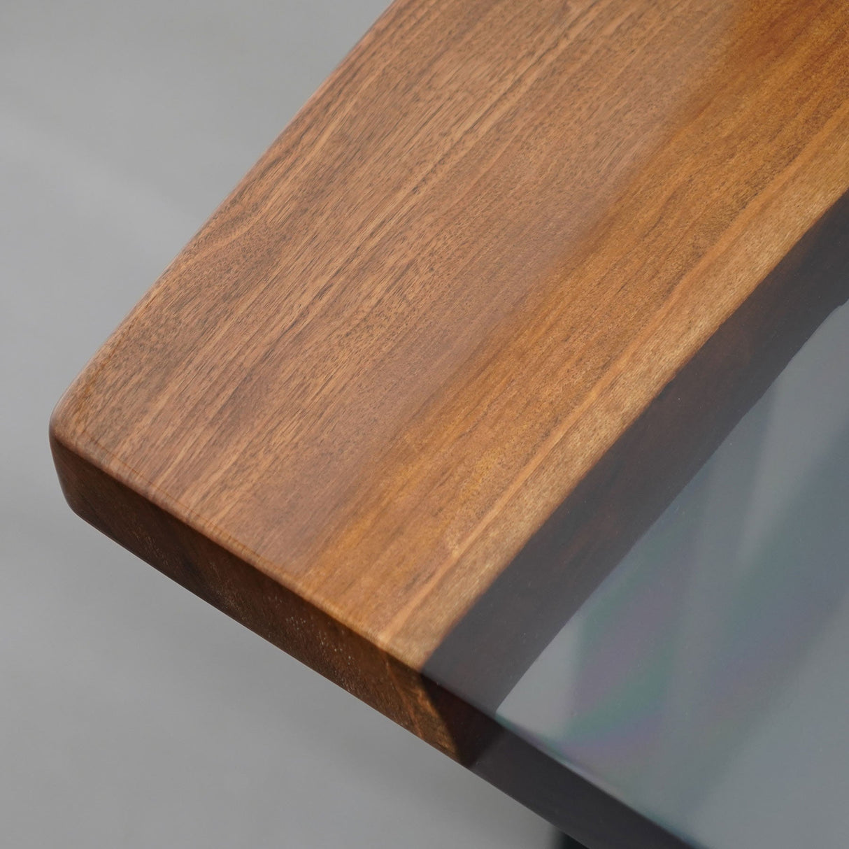 In-Stock Black Walnut Translucent Black Epoxy Resin Table 24" × 60.2" - Elitecustomtable