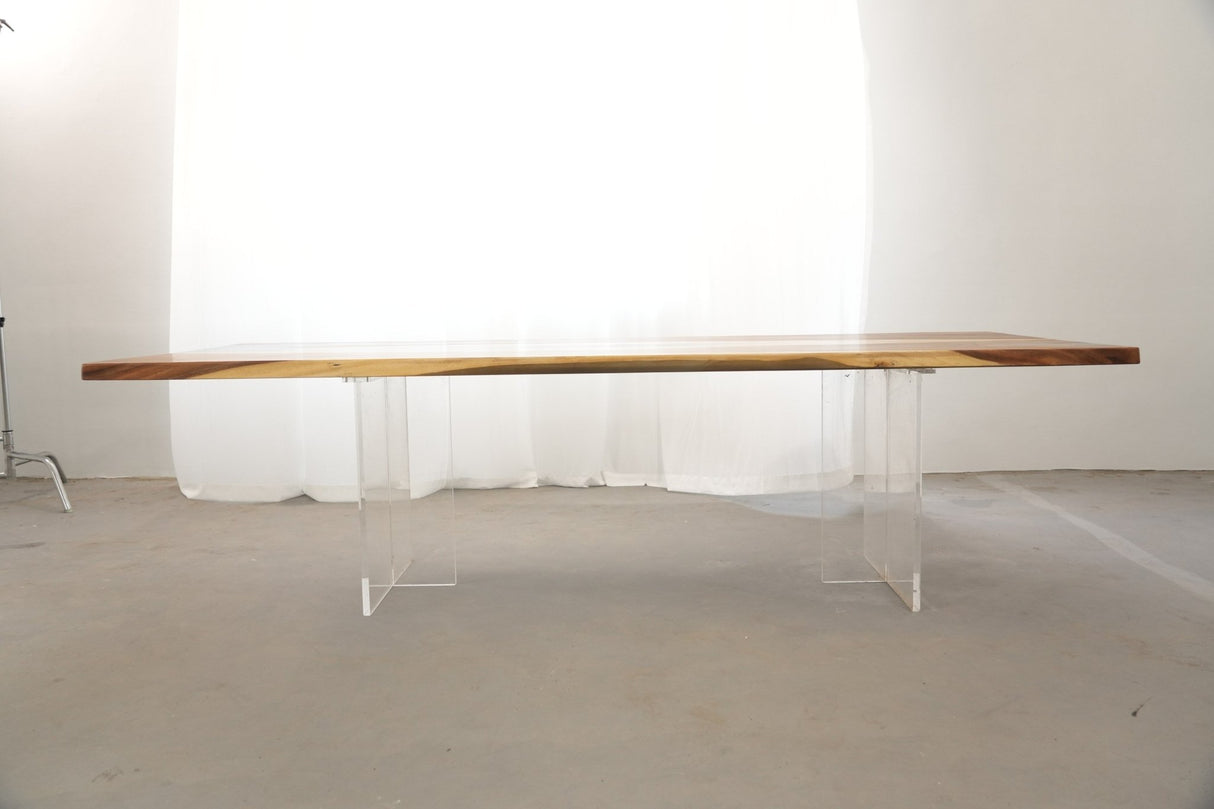 In-Stock Walnut Charred Black Epoxy Resin Table 42.1" × 107.9" - Elitecustomtable