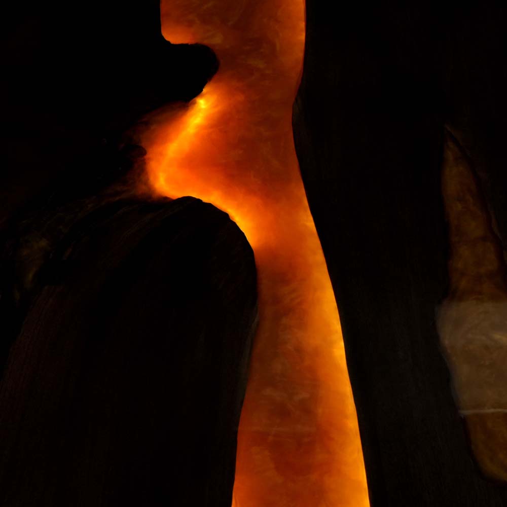 Elite Volcanic Stream Black Walnut Dining Table With Lighted Resin ECT-130