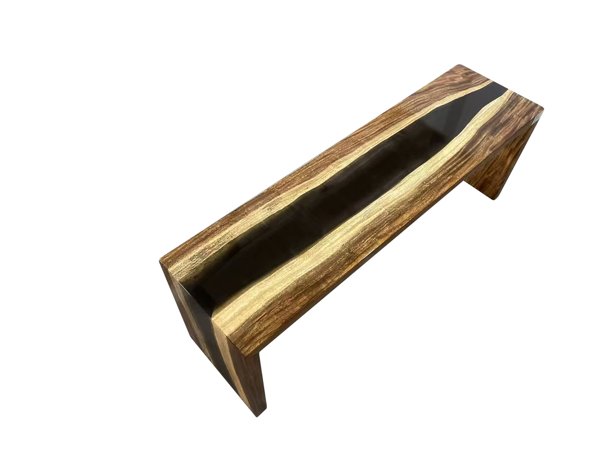 Elite Walnut Black Epoxy Resin Bench ECB-04 – Handmade Wood Bench