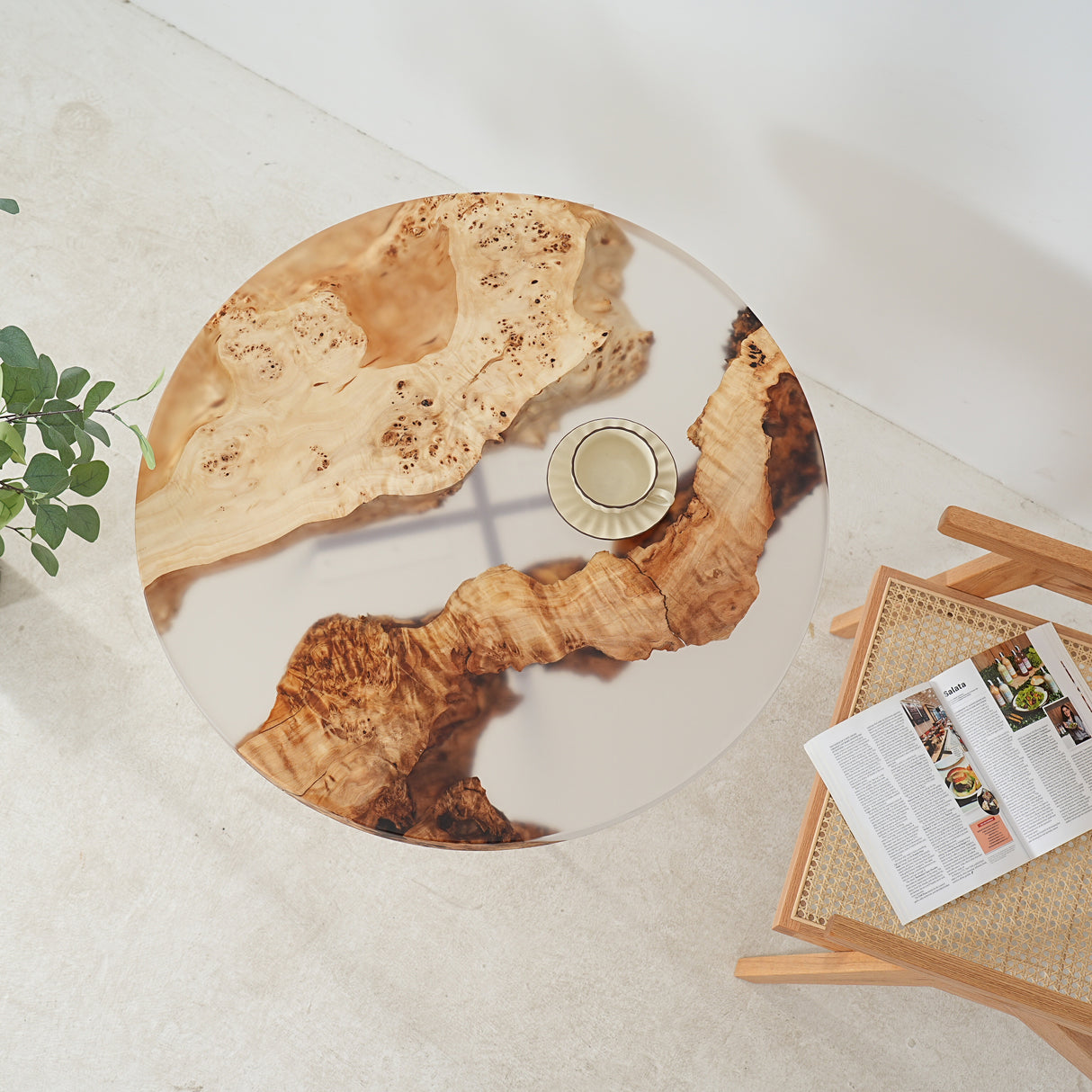 round epoxy coffee table