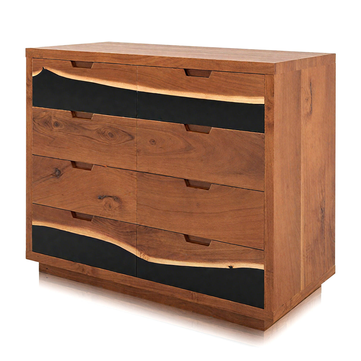 Walnut Epoxy Resin Dresser with 6 Drawers – Handmade Modern Bedroom Furniture ECD - 02 - Elitecustomtable