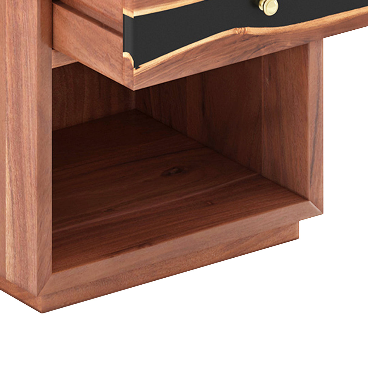 Walnut Resin Bedside Table Front View