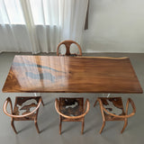 Elite Black Walnut & Black - Gray Epoxy Resin Filled Gaps Dining Table ECT-161