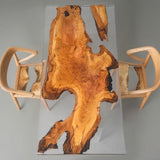 Elite Olive Wood & Transparent Resin Office Meeting Table ECT-195