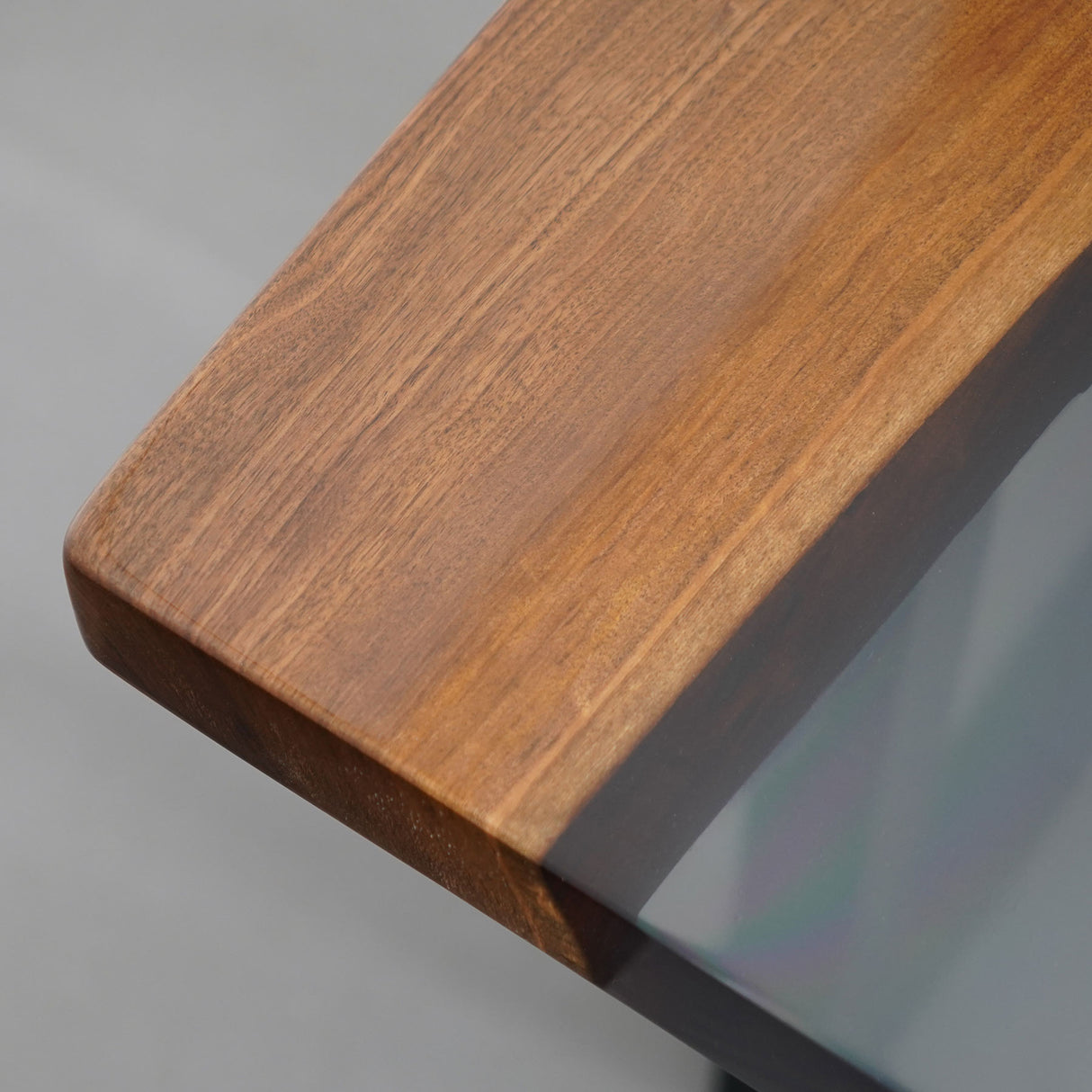 In-Stock Black Walnut Translucent Black Epoxy Resin Table 24" × 60.2"