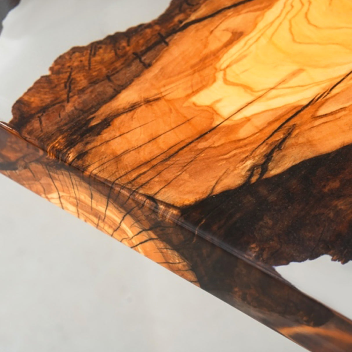 Elite Olive Wood & Transparent Resin Office Meeting Table ECT-195